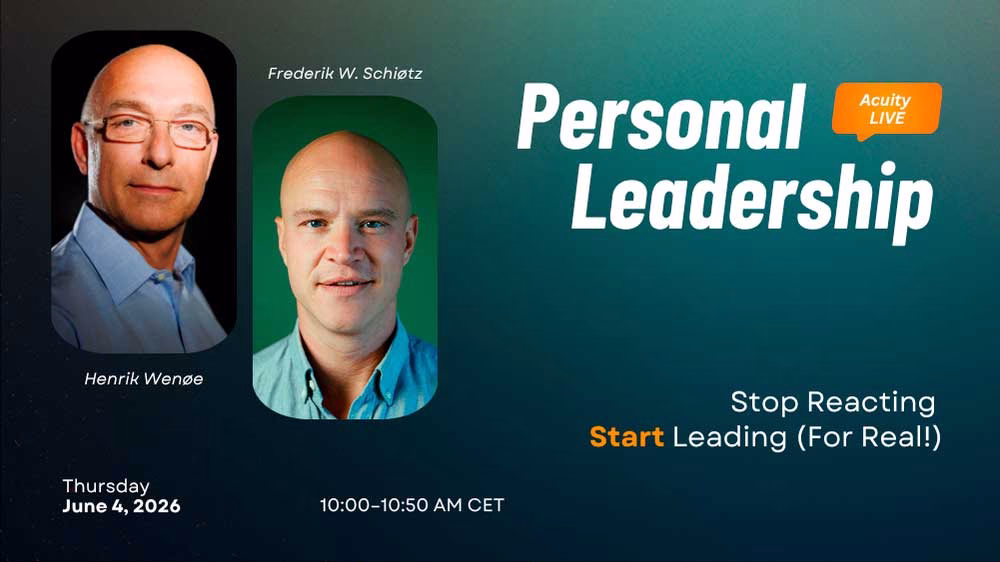 Upcoming events at Acuity World, Personal Leadership for Sales Leaders and decision makers