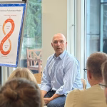 Henrik Wenøe teaching personal leadership development to a group of leaders at Acuity World